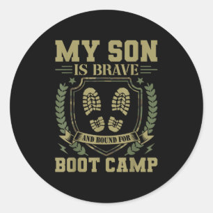 Mein Sohn ist tapfer und auf dem Weg ins Bootcamp Runder Aufkleber