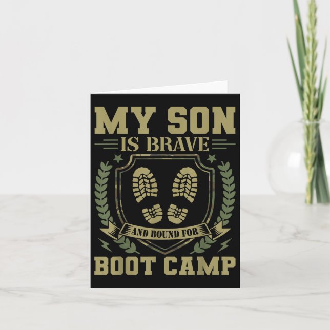 Mein Sohn ist tapfer und für das Boot Camp gebunde Karte (Vorderseite)