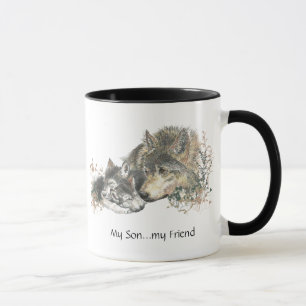 Mein Sohn... mein Freund Watercolor Wolf Art Tasse
