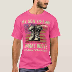 Mein Soninlaw trägt den Vater der Kampfstiefel-Arm T-Shirt