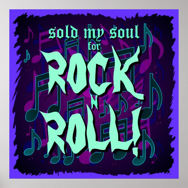 Mein Soul für Rock'n'Roll Lila grün verkaufen Poster (Vorne)