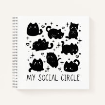 Mein sozialer Kreis Süße Katzen Notizbuch
