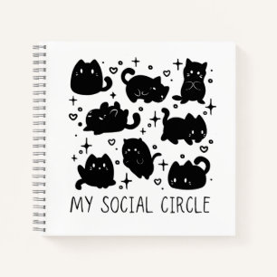 Mein sozialer Kreis Süße Katzen Notizbuch