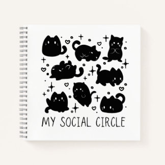 Mein sozialer Kreis Süße Katzen Notizbuch