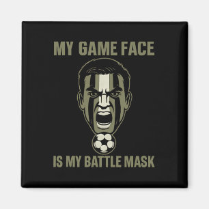 Mein Spielgesicht ist meine Ttle-Maske Fußball-Fan Magnet