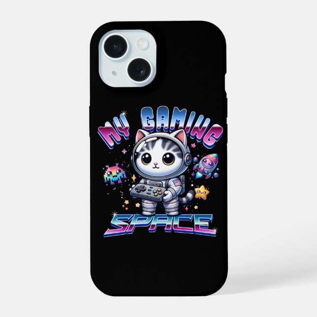 MEIN SPIELRAUM - KAWAII-RAUMKATZE iPhone 15 HÜLLE (Rückseite)