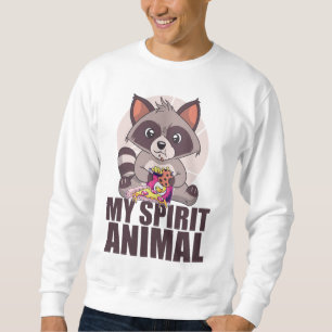 MEIN SPIRIT ANIMAL Funny Panda Raccoon essen Müll Sweatshirt