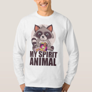 MEIN SPIRIT ANIMAL Funny Panda Raccoon essen Müll  T-Shirt