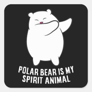 Mein Spirit Animal Polar Bär Niedlicher Polar Bär Quadratischer Aufkleber