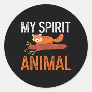 Mein Spirit Animal Red Panda Runder Aufkleber
