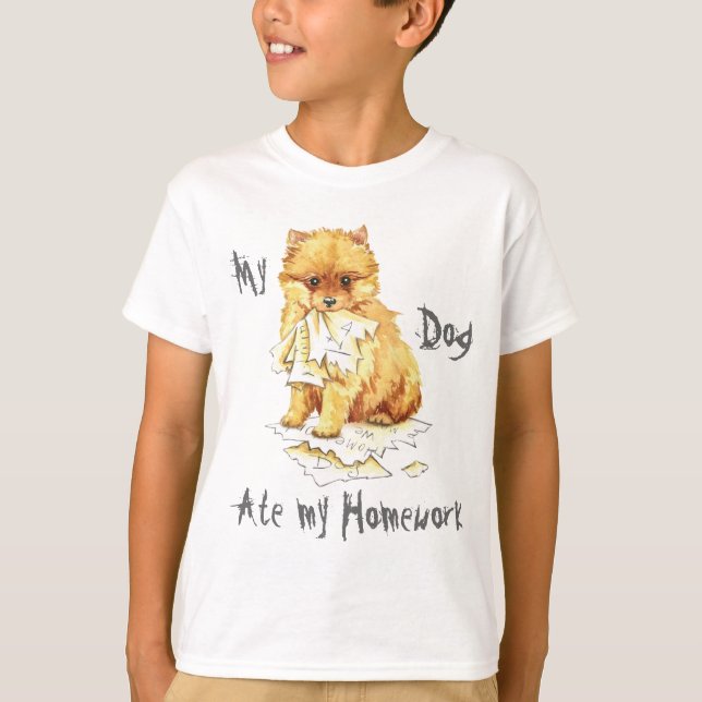 Mein Spitz ate meine Hausaufgaben T-Shirt (Vorderseite)