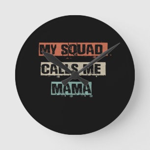 Mein Squad nennt Mama Funny Workout Gym Mama Gesch Runde Wanduhr