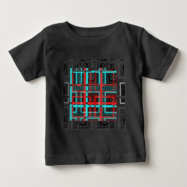 Mein Square Maze Design Baby T-shirt (Vorderseite)