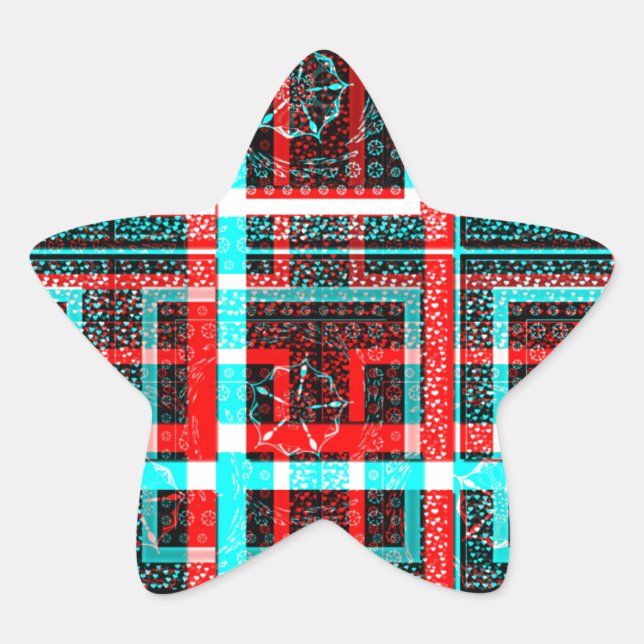 Mein Square Maze Design Stern-Aufkleber (Vorderseite)