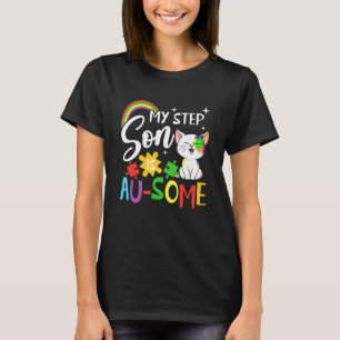 Mein Step Son ist Au-some Autismus Awareness Austi T-Shirt