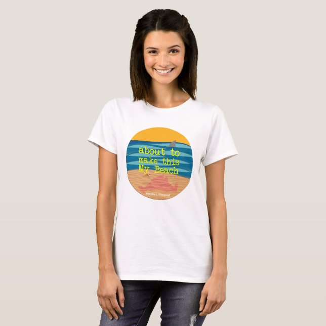 Mein Strand! Martha's Vineyard Ladys T-Shirt (Vorne ganz)