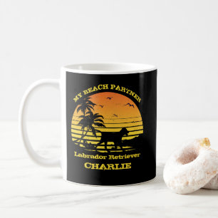 Mein Strandpartner Sunset Palm Labrador Retriever Kaffeetasse
