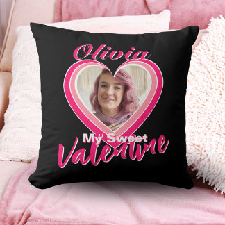 Mein süßer Valentinstag-Herzen-Foto-Name-Quadrat Kissen