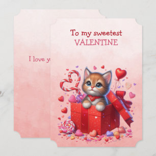 Mein süßestes Valentinskätzchen in einer Schachtel Feiertagskarte