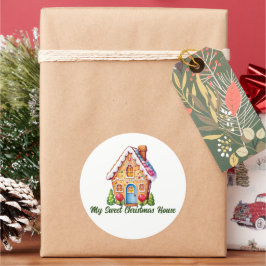 Mein Sweet Christmas Gingerbread House Personalisi Runder Aufkleber