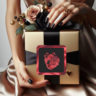 Mein Sweet Heart Red Shiny Valentine Square Sticke Quadratischer Aufkleber