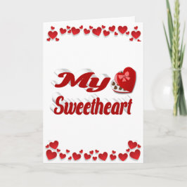 Mein Sweetheart-Valentinstag hat rote Herzen Karte