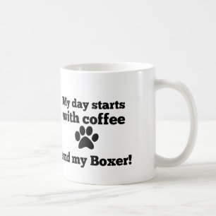 Mein Tag beginnt mit Kaffee und meinem Boxer Tasse