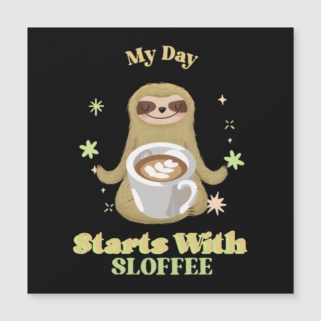 Mein Tag fängt mit Kaffee an Magnetkarte (Vorderseite)