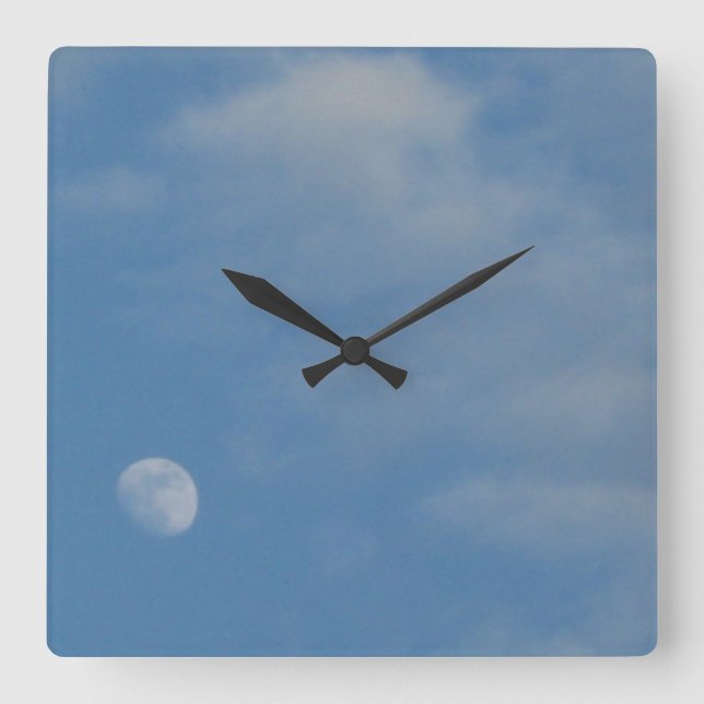 Mein Tagesmond - Zierecke Quadratische Wanduhr (Vorderseite)