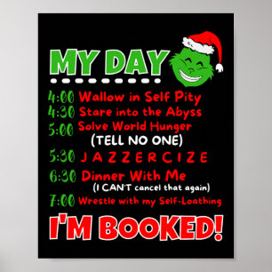 Mein Tagesplan Ich bin gebucht Weihnachtspulli Chr Poster