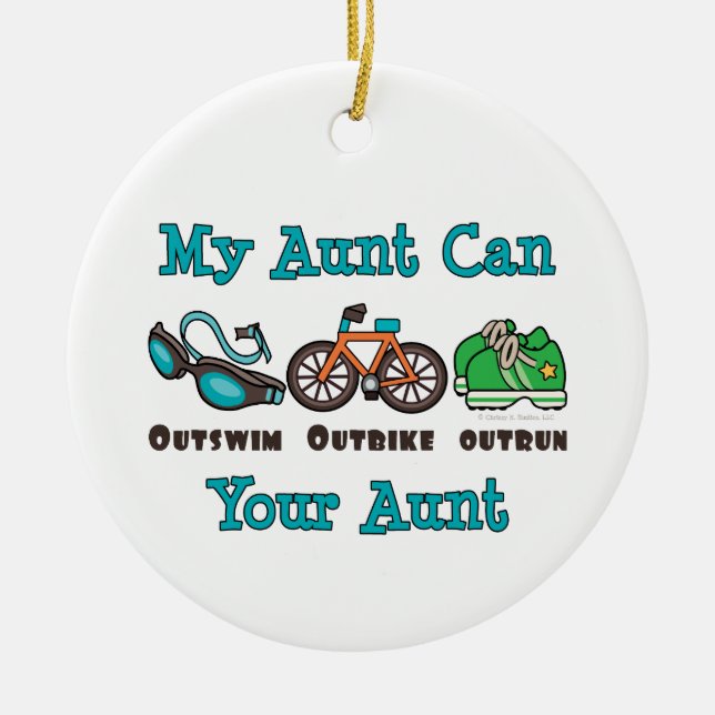 Mein Tantecan Outswim Outbike Outrun Triathlon Keramik Ornament (Vorne)
