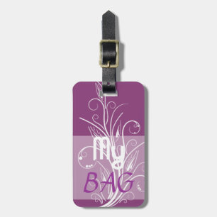Mein Taschen-lila BlumenWirbels-Gepäck-Umbau Gepäckanhänger