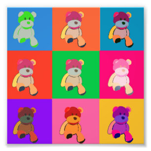 Mein Teddy Bear Pop Art Foto Print