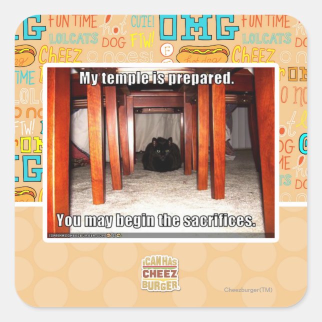 Mein Tempel ist vorbereitet. Quadratischer Aufkleber (Vorderseite)