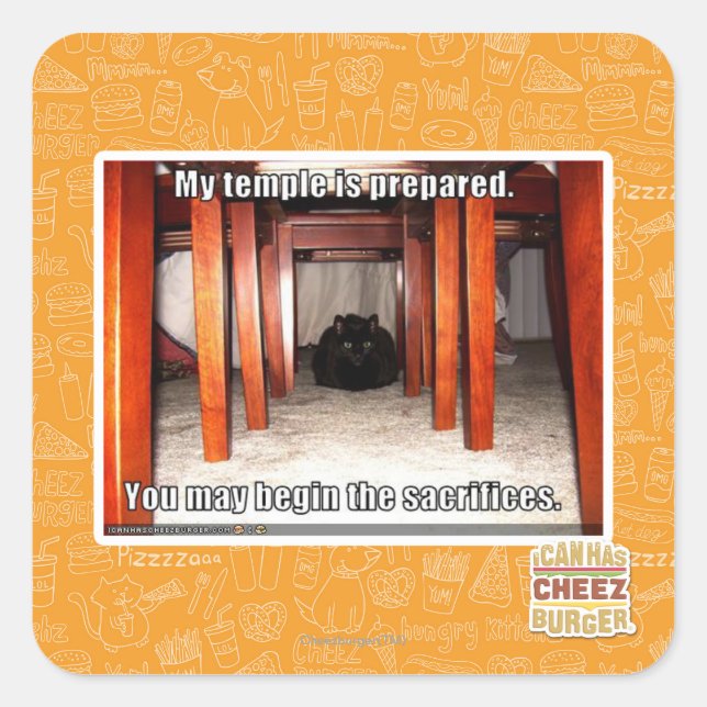 Mein Tempel ist vorbereitet. Quadratischer Aufkleber (Vorderseite)