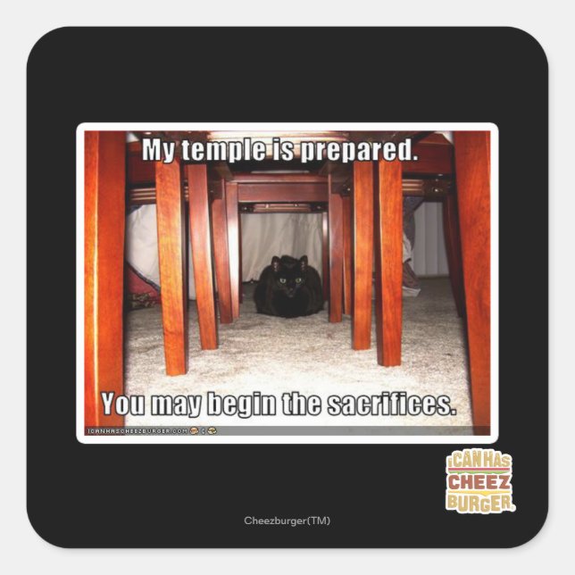 Mein Tempel ist vorbereitet. Quadratischer Aufkleber (Vorderseite)
