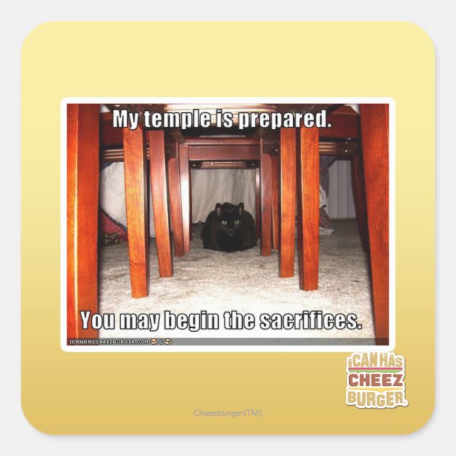 Mein Tempel ist vorbereitet. Quadratischer Aufkleber (Vorderseite)