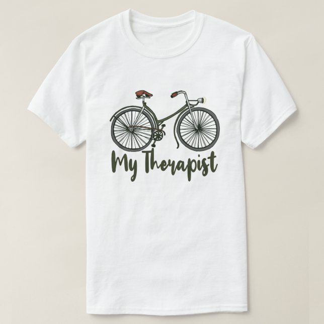 Mein Therapeut, der Fahrradfahrer mit dem Sonnenra T-Shirt (Design vorne)