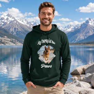 Mein Therapeut hat Pfoten Hunde-Foto-Zitat Witz gr Hoodie