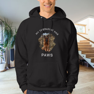 Mein Therapeut hat schwarzes Pfoten-Foto Hoodie