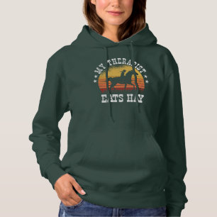 Mein Therapeut isst Hay Cowgirl Rodeo Barrel Racin Hoodie