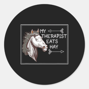 Mein Therapeut isst Hay English Riding Dressage Ho Runder Aufkleber