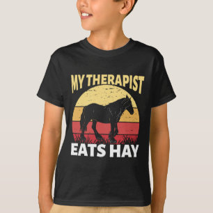 Mein Therapeut isst Hay Horse Reitpferd R T-Shirt