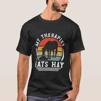 Mein Therapeut isst Heu Pferdereiter Pferde T-Shirt