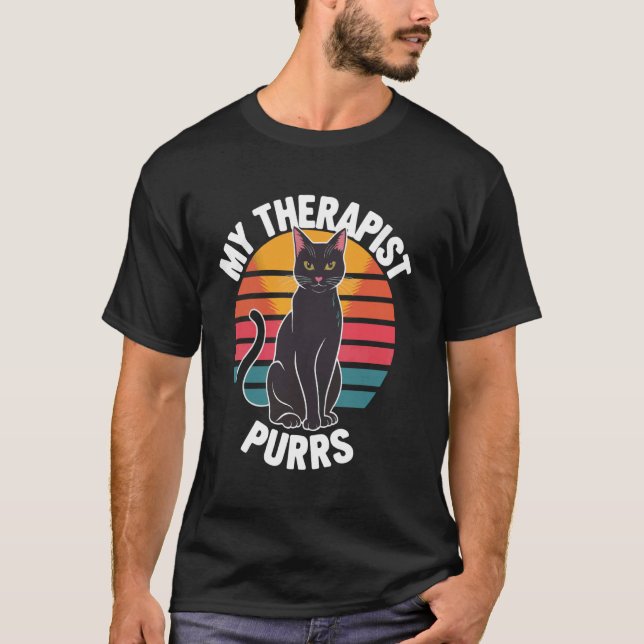 Mein Therapeut schnurrt T-Shirt (Vorderseite)