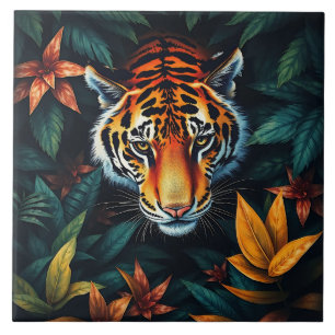 „Mein Tiger“ – Farbporträt eines Tigers Fliese