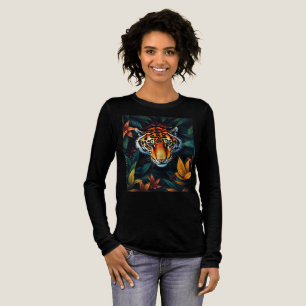 „Mein Tiger“ – Farbporträt eines Tigers Tri-Blend Shirt
