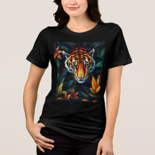 „Mein Tiger“ – Farbporträt eines Tigers Tri-Blend Shirt
