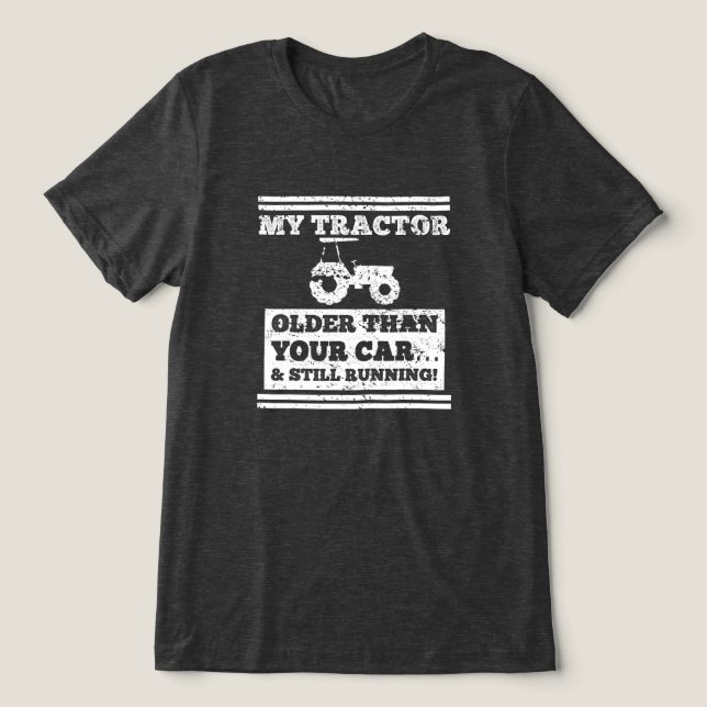 Mein Traktor ist ein älteres Funny Bauer Geschenk Tri-Blend Shirt (Design Vorderseite)