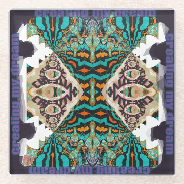 Mein Traum gestalten Glasuntersetzer (Vorderseite)